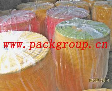HDPE raschel bags on rolls vegetable net bags on rolls yellow color 46x65cm