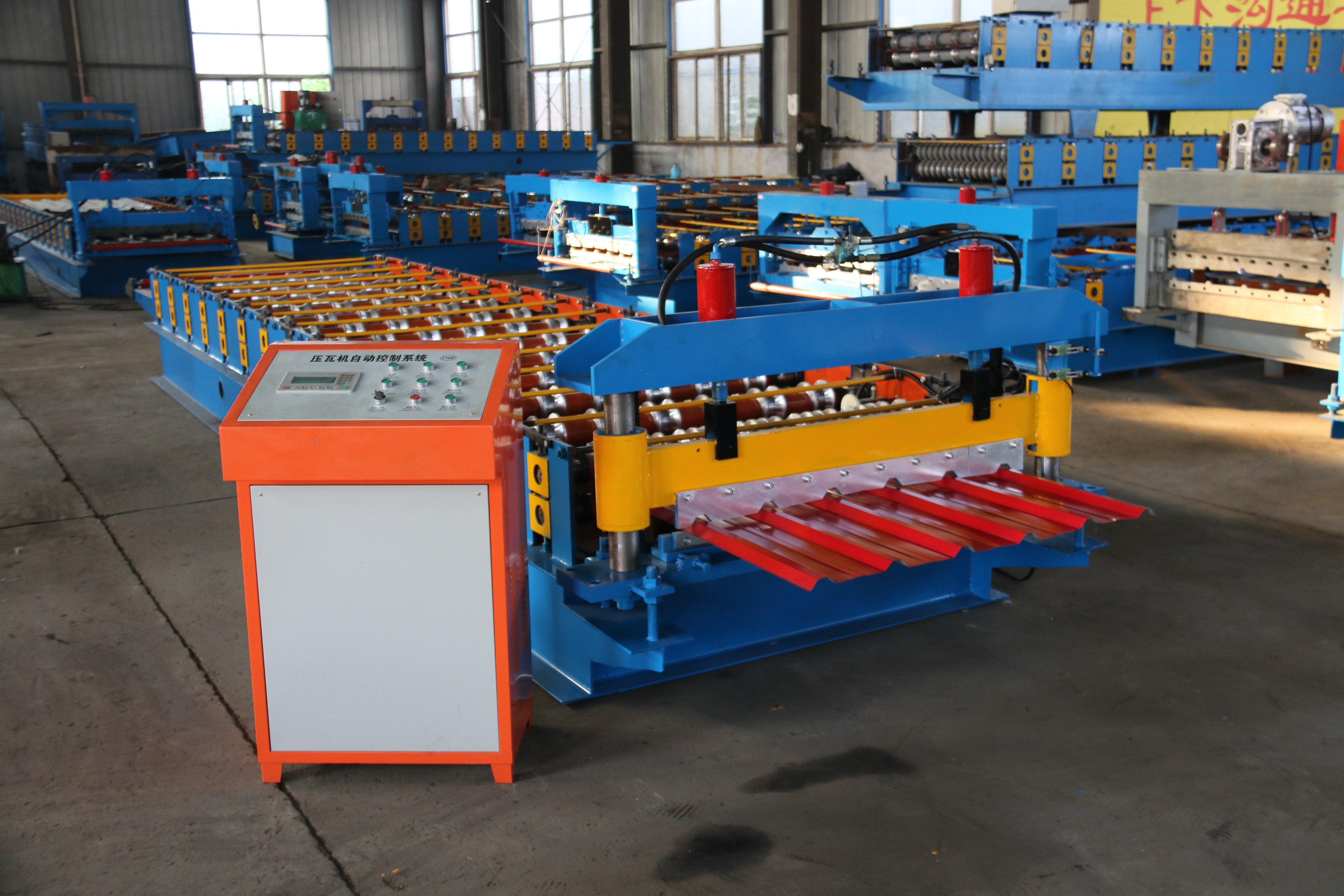 Energy saving steel tile roll making machine series line