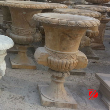 Marble garden flower pot