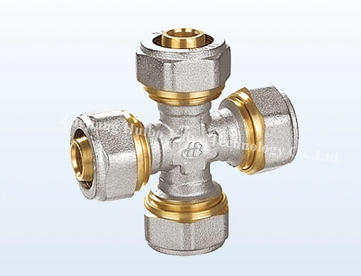 Cross Type Brass Fitting Surface Galvanzied