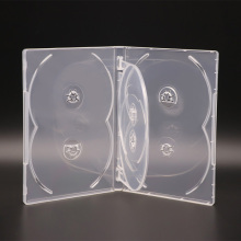 Wholesale Transparent PP 14MM DVD CASE With 2 tray 6 Discs Cover Film Plastic DVD Case