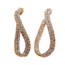 Superstar hoop earring with CZ diamond and gold plated