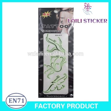 fluorescent hand tattoo sticker,temporary tattoo sticker
