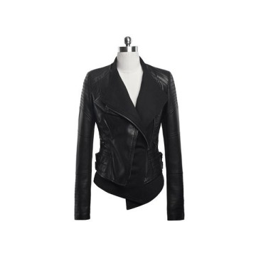 15PKPU06 2017 new fall winter slim pu jacket women