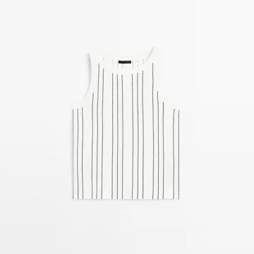 Women's minimalist striped detail knitted vest top