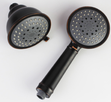 Black rain shower high pressure ABS Plastic Hand Shower 5 Functions head shower hand spray