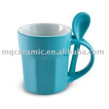 Ceramic cup with spoon