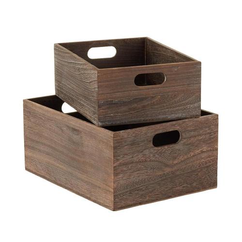 Wooden Storage Bins Box with Handles