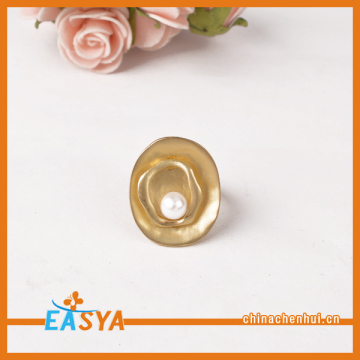 Fashion Gold Pearl Flower Adjustable Ring Wholesale