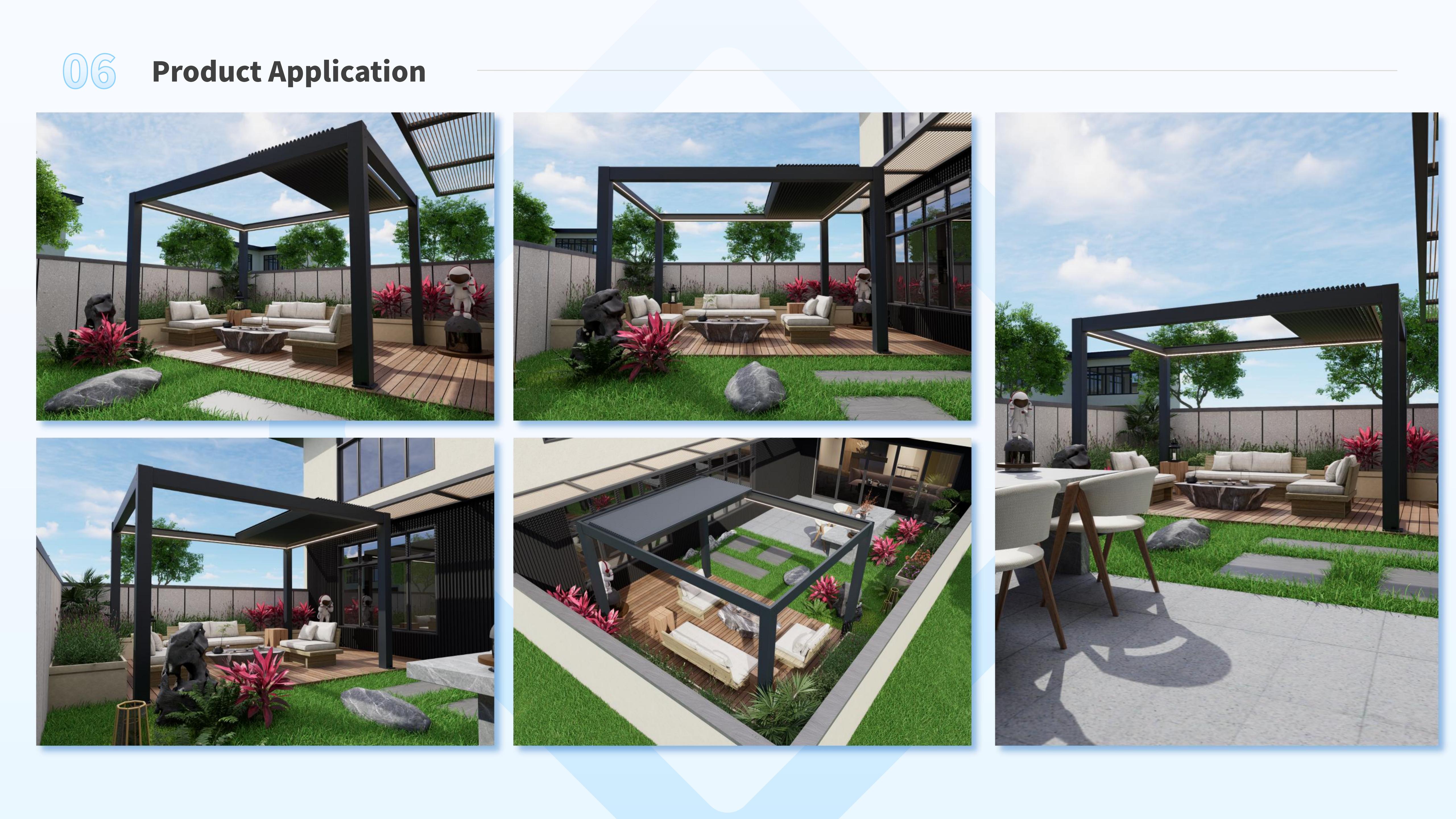 mirador adjustable louvered aluminum pergola