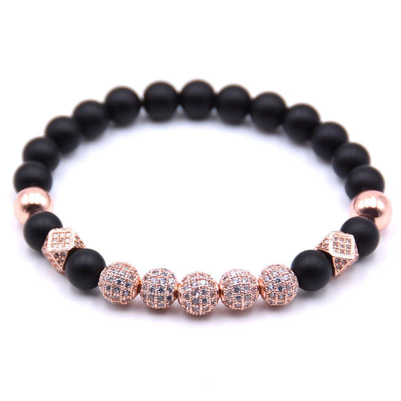 8mm Perles d&#39;huile essentielle Bracelet Bracelet Onyx Mat Bracelet Diffuseur de Parfum Bracelet pour Hommes Femmes