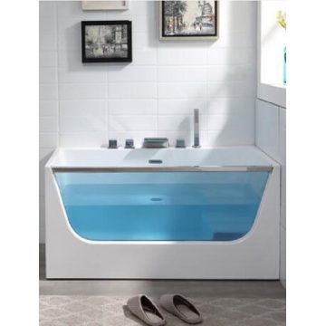 Vasca da bagno freestanding in acrilico con sedile con vetro