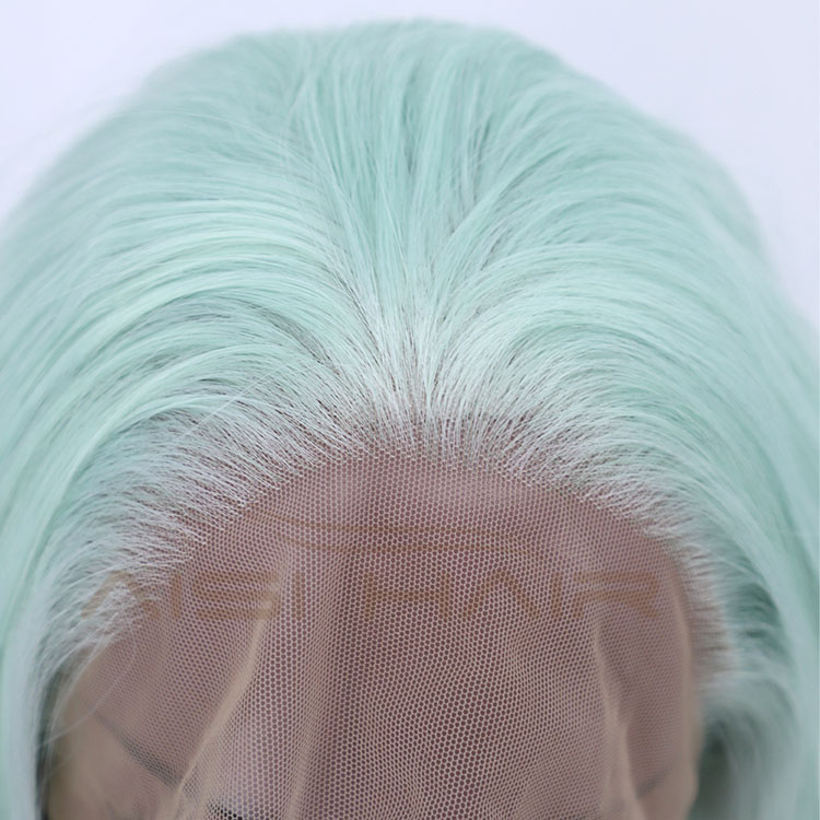 Ombre Swiss Lace Synthetic Hair Wholesale Cheap Vendor Cosplay Long Curly Body Wave Green For Black Women Lace Front Wig