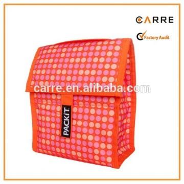 custom flat foldable packing it freezable lunch bag