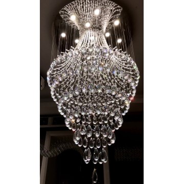 Biço de cristal de luxo Chandelier LED Light &amp; Pingnder Iluminação personalizada para o corredor da sala de estar