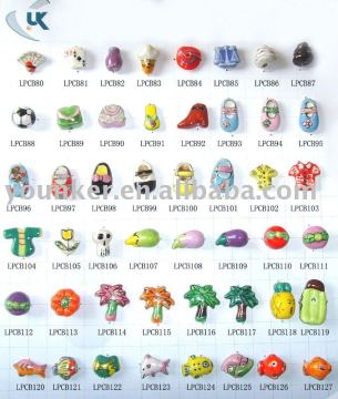 Hand painted different shape Ceramic Beads