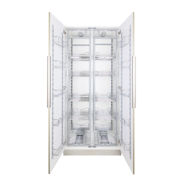 Functional kitchen pantry organizer soft close tandem storage basket unit tall pull out pantry