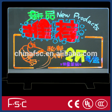Customized indoor or out door desktop double transparent fluorescent board