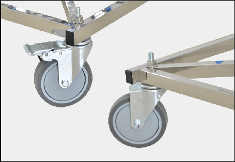 Adjustable stainless steel dish trolley