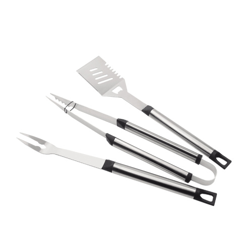 3pcs gold plating handle bbq tools set