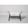 Flag halyard stool with sheepskin