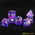 Dice transparente acrílico con brillo de cambio de color de luna, para dados de juego de mesa RPG MTG