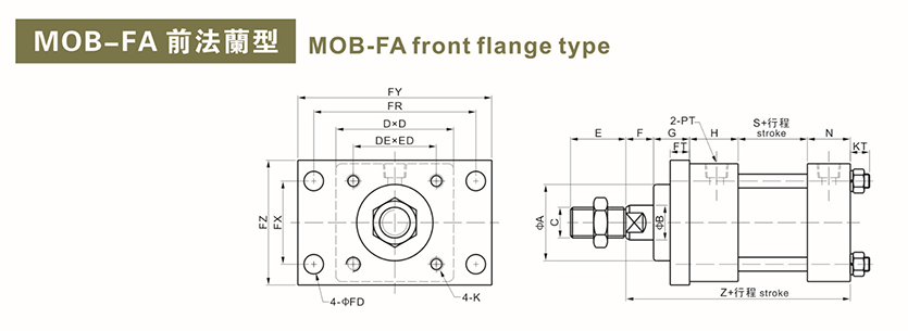 Light tie rod hydraulic cylinders in machinery