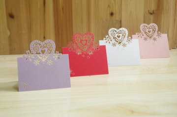 Love Heart Laser Cut Cards For Wedding Party Table Name Place Decor Favor