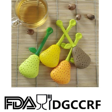 lovely unique silicone pear shape tea infuser