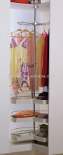 4-layer corner revolving storage basket for wardrobe