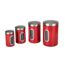 Stainless Steel Window Canister Set with Lids