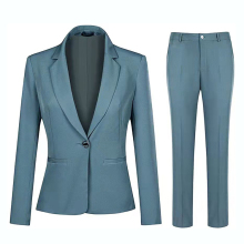 New women pants suits business formal long sleeve slim blazer and pants office ladies trouser suits
