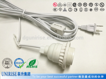 ul 2pin ac power cord with rotary switch and E26 lamp holder