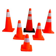 75cm High Traffic PVC Cone with Rubber Base