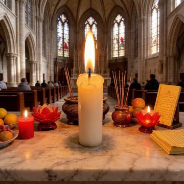 Religious Light pillar White Color Vigil Candles