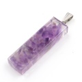 Augen 7 chakra pendant necklace Natural Amethyst Pendants Crystal gravel rectangular women's Fashion Necklace