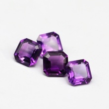 Natural Amethyst Small Octagonal Cushion Faceted Amethyst