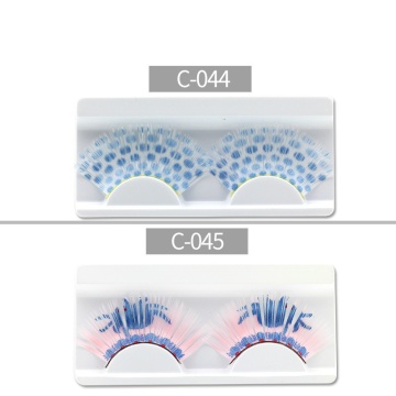 Colorful exaggerated false eyelashes with carton pattern