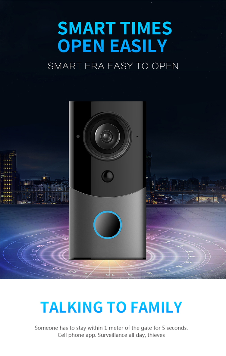 2020 Home video Smart WiFi doorbell wireless doorbell with camera intercom Wireless Ring Doorbell