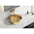 Stainless Steel Round Gold Wash Basin Bathroom Sink