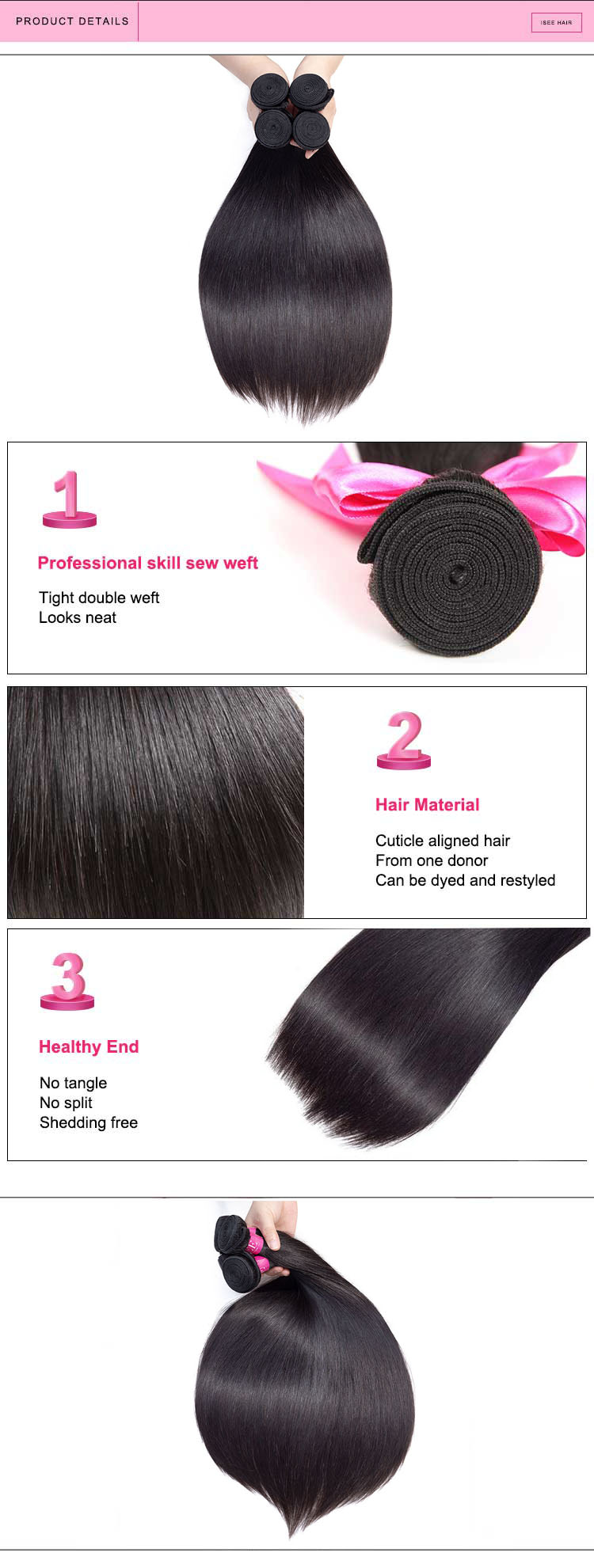 Isee Low Price Human Hair Samples, Indonesian Hair Extensions