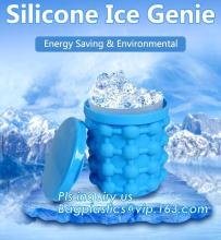 Silicone Ice Bucket, Insulated Silicone Ice Genie, Bucket Shape Silicone Ice Cube Maker Genie, Silicone Ice Bucket Ice Cube Make