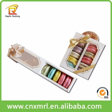 Hot! Custom Paper Card Macaron Packaging Box with a clear window