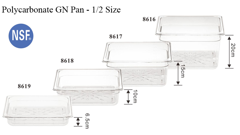 Melamine Food Tray 1/3 GN Plastic Rectangular Buffet Server Gastronorm Food Display Tray