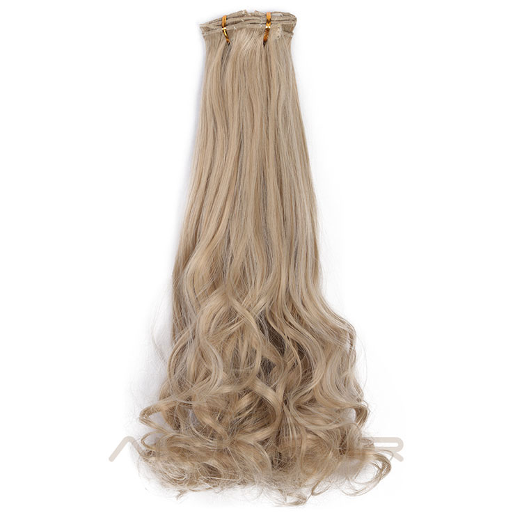 Aisi Hair Heat Resistant Full Head Hairpieces 8 Pcs 18 Clips Long Wavy Hair Extensions Brown Blonde Hair Extensions