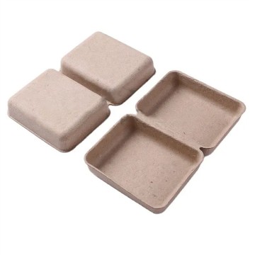 Customized paper pulp molded clam shell soap packaging
