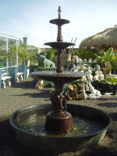 outdoor garden metal tiered fountain bronze casting water sculpture