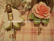 Resin Rose Wall Hanger Hook, Cloth Hook, Kitchen Hook
