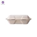 6x6 inch clamshell box disposable sugarcane lunch box food bagasse container biodegradable compostable takeaway hamburger box