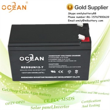 Factory price sealed lead acid 12v 7amp ups battery